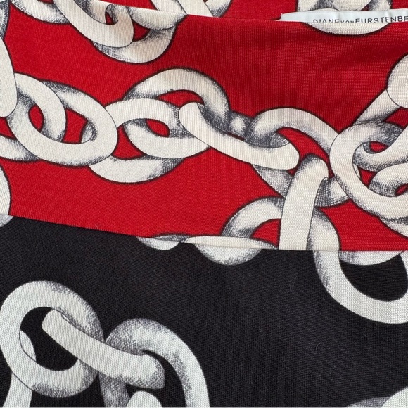 Diane Von Furstenberg Silk DVF Ruri Chain Link Sheath Mini Dress Black Size 4 - Picture 9 of 14